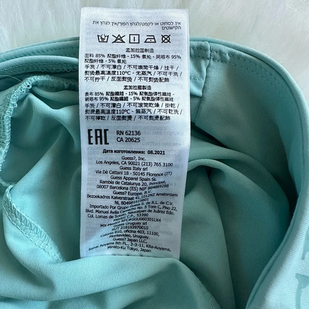 NWT Guess Addy Active Bottom Light Blue High Rise Leggings with Mesh Size Medium